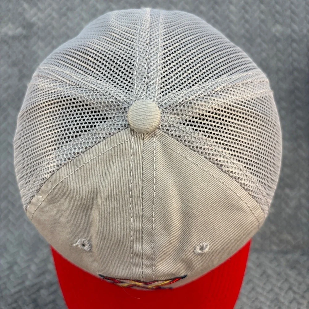 OC Sports Johnsonville Sausage Trucker Hat Khaki Red Mesh Snapback Cap 0655